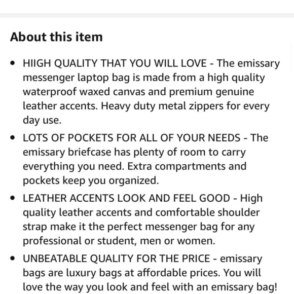 Emissary NWOT laptop messenger briefcase - Picture 16 of 16